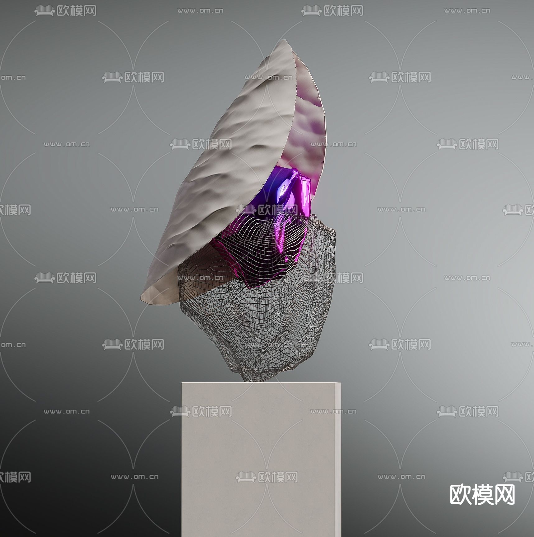 抽象雕塑 艺术摆件3d模型下载（渲染图3）