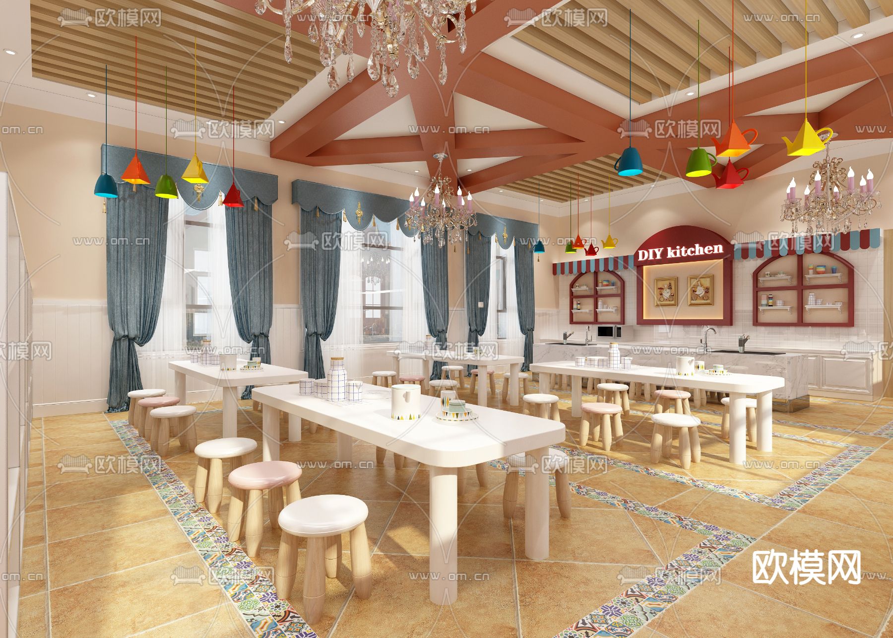 幼儿园DIY厨房3d模型下载