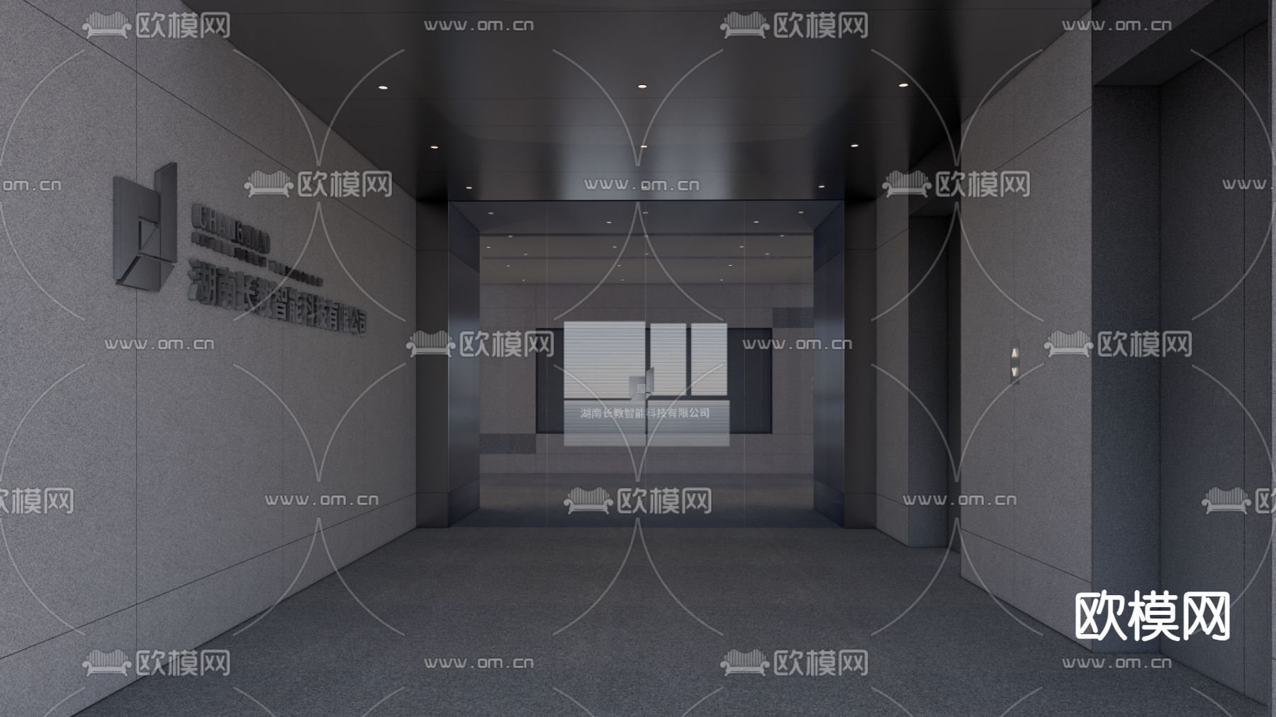 现代电梯 过道su模型下载（渲染图2）