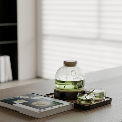  书本 茶水 茶杯su模型 