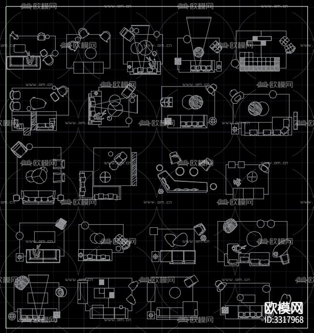 家居沙发CAD图库下载