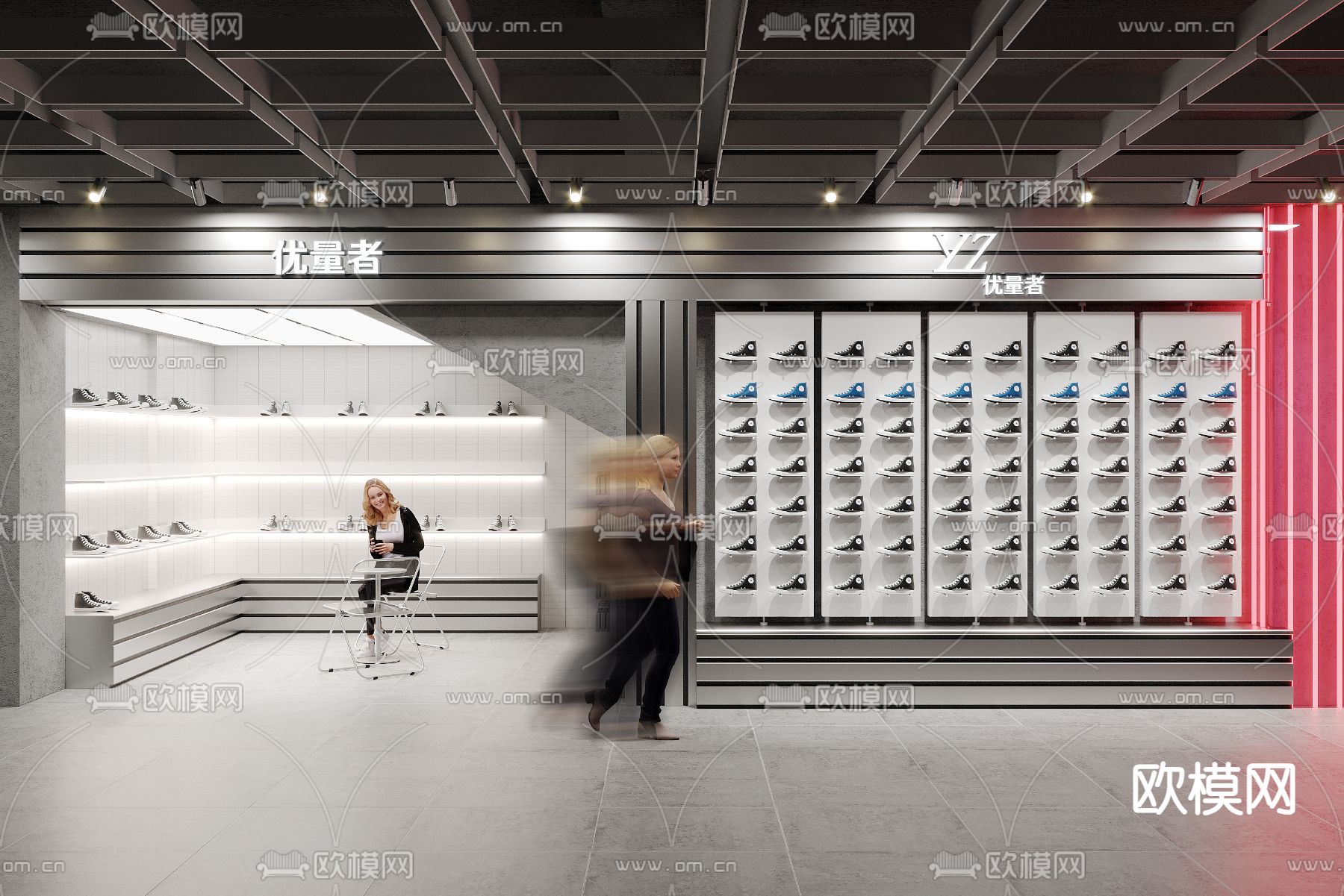 工业风鞋店3d模型下载（渲染图1）