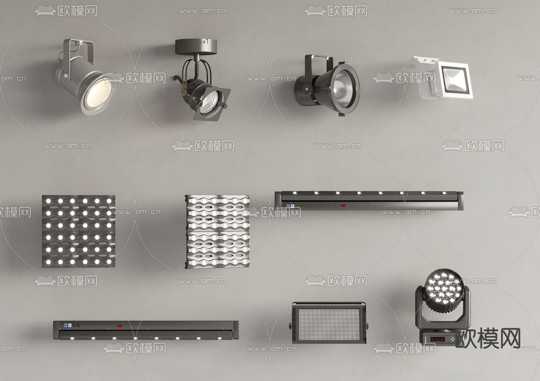 舞台灯3d模型下载