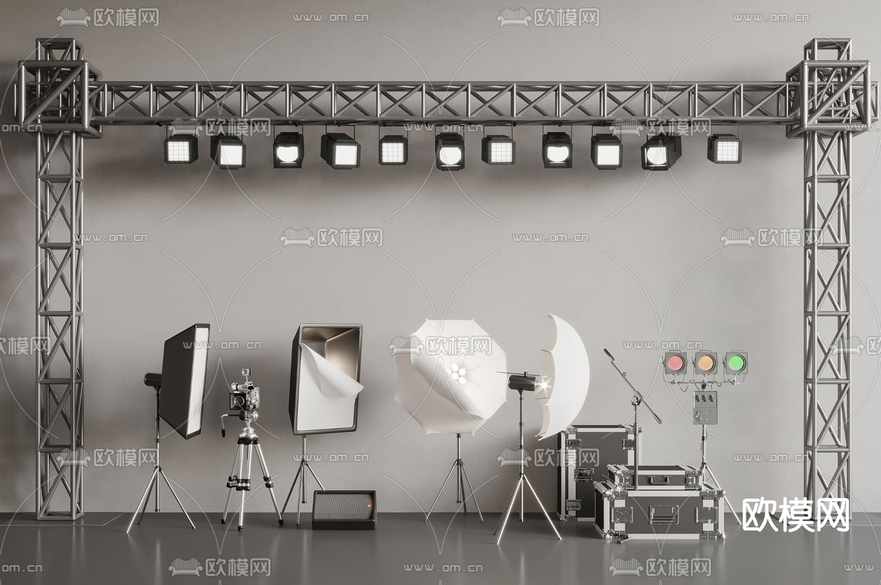 舞台灯 直播间补光灯3d模型下载