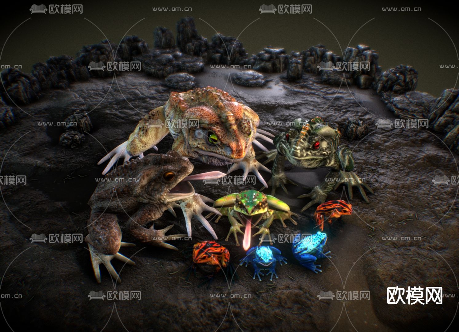 动物 青蛙 蟾蜍 蛤蟆3d模型下载（渲染图1）