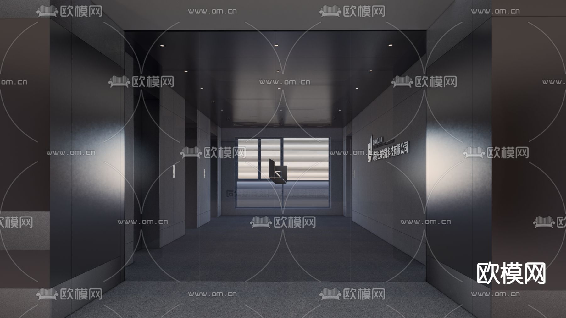 现代电梯 过道su模型下载（渲染图3）