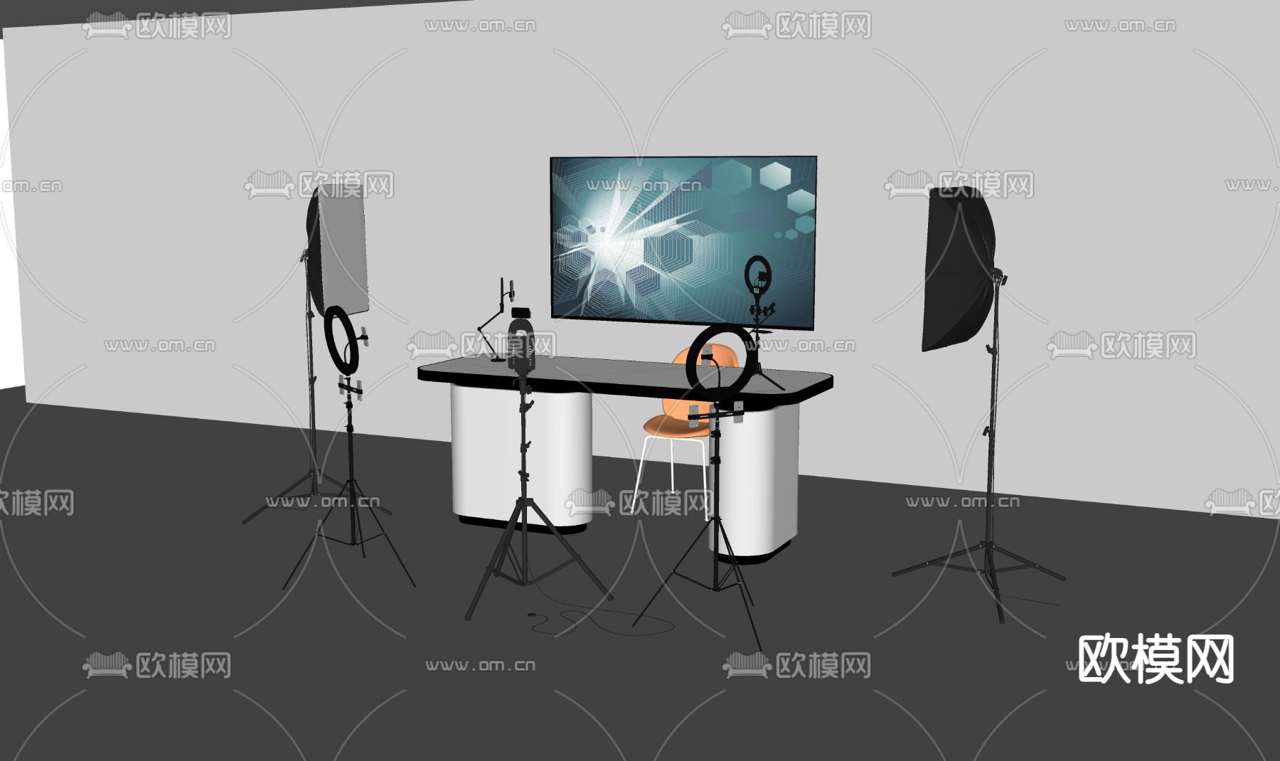 直播间 补光灯su模型下载（渲染图1）