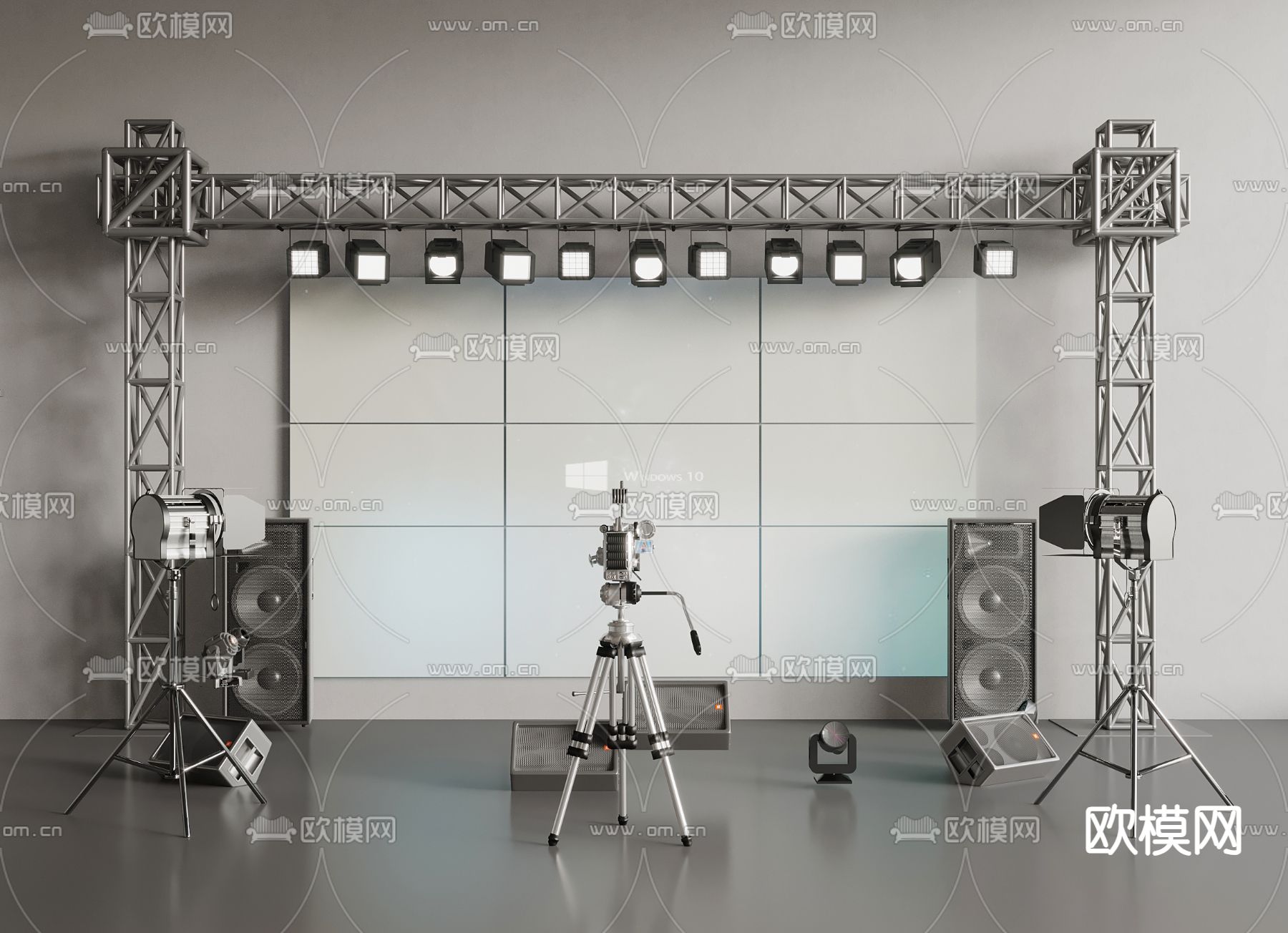 舞台灯 摄影机 补光灯3d模型下载