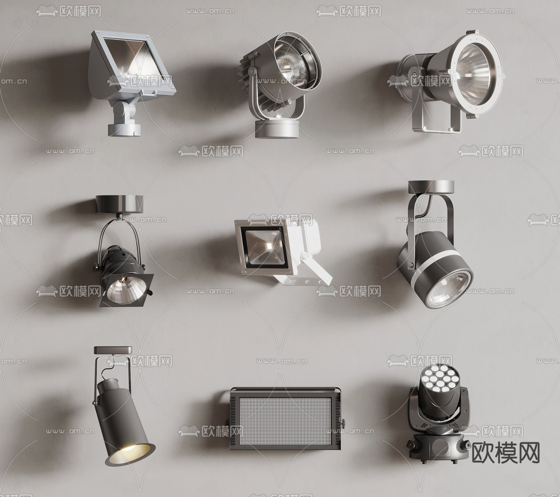 舞台灯3d模型下载