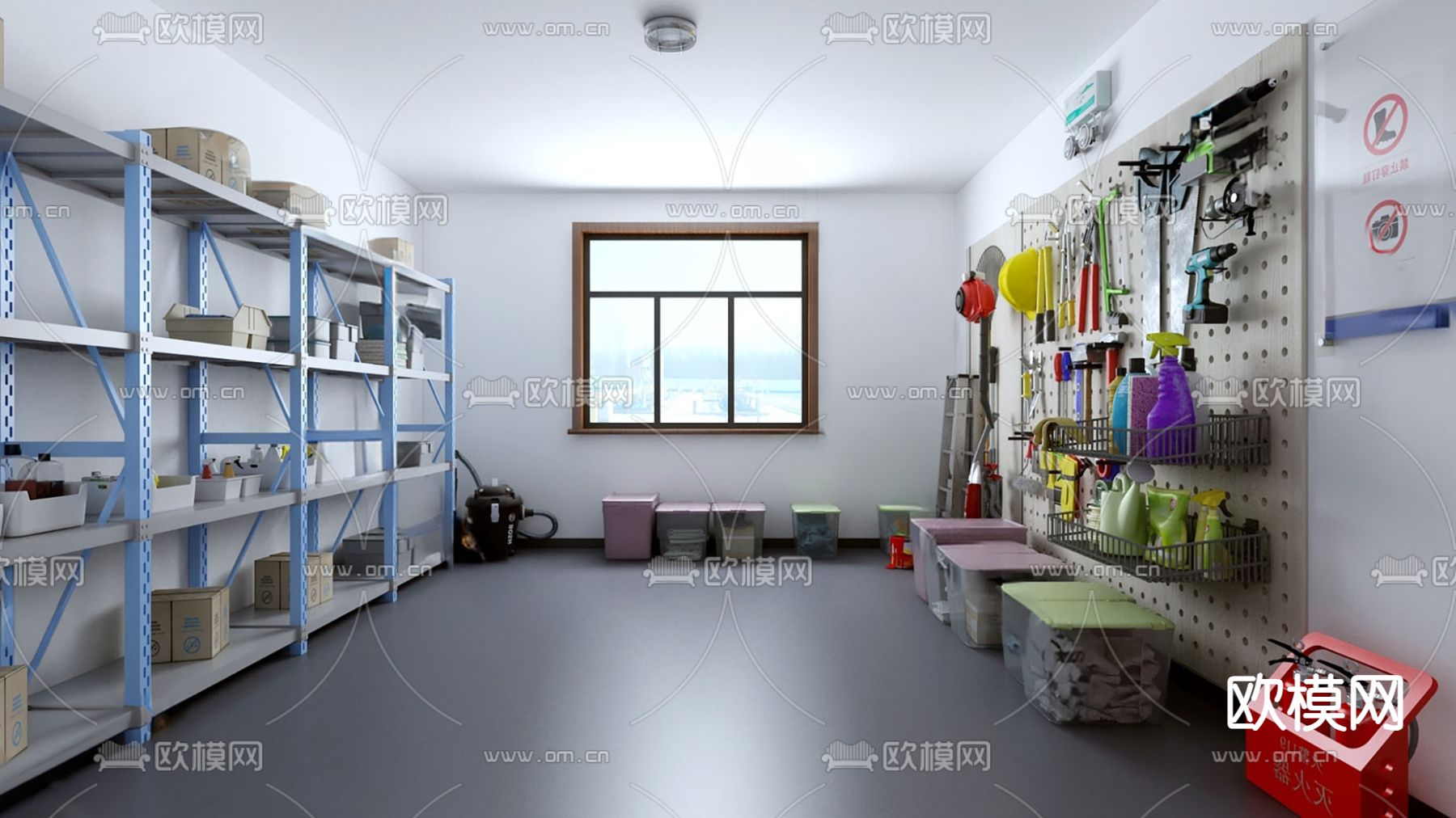 现代仓库 工具间 杂物间3d模型下载