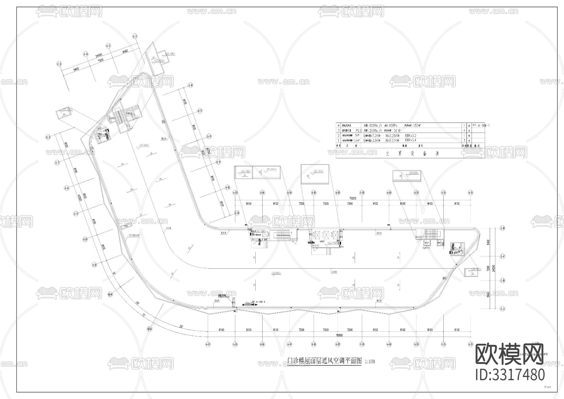 住院 门诊 地下室暖通cad平面图下载（渲染图6）