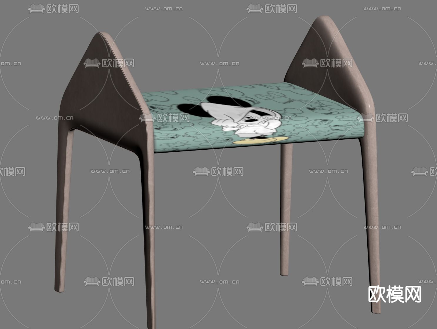 现代儿童凳 卡通椅 换鞋凳su模型下载（渲染图1）