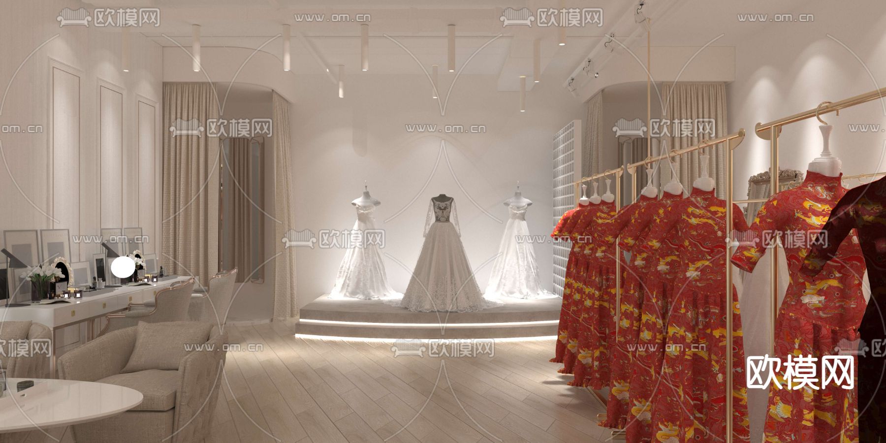 现代婚纱店3d模型下载（渲染图2）