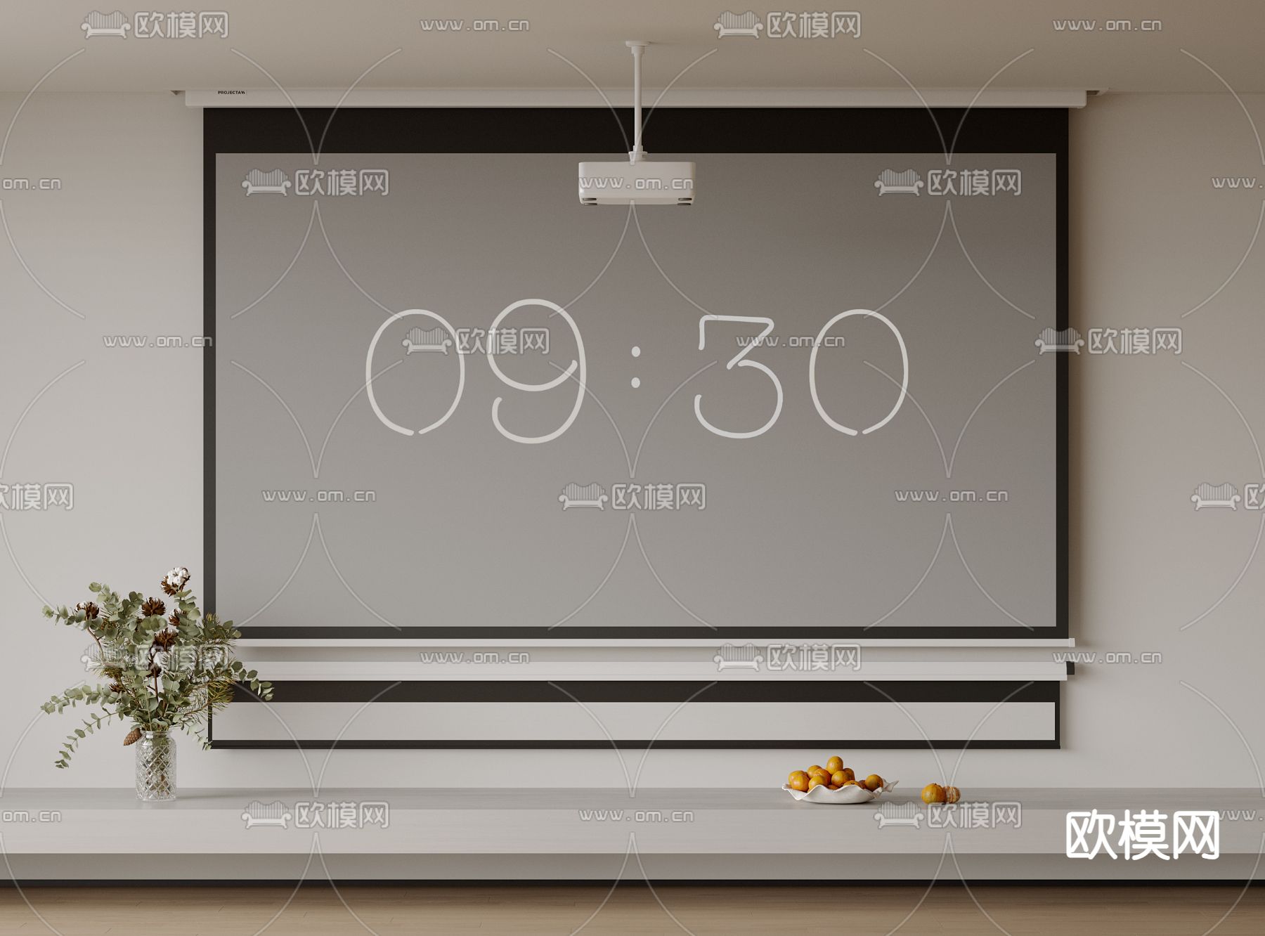 投影仪 投影幕布su模型下载（渲染图2）