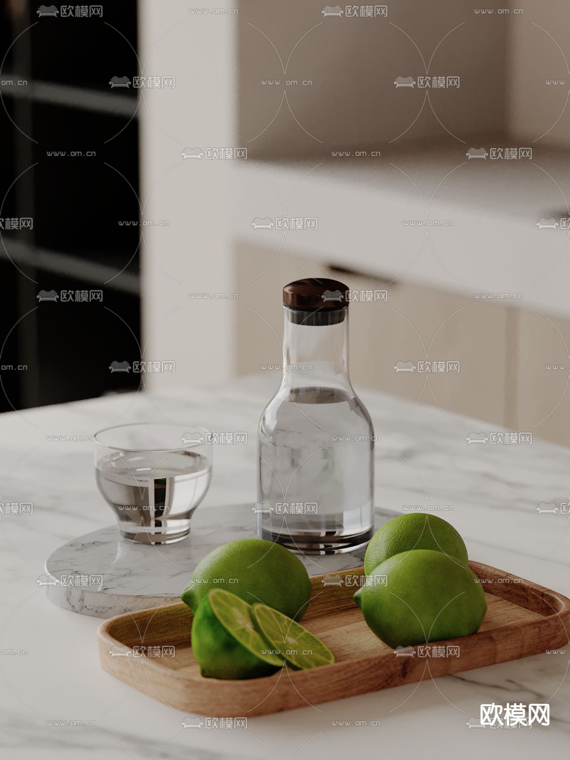 果盘 碗具 饮料杯su模型下载（渲染图2）