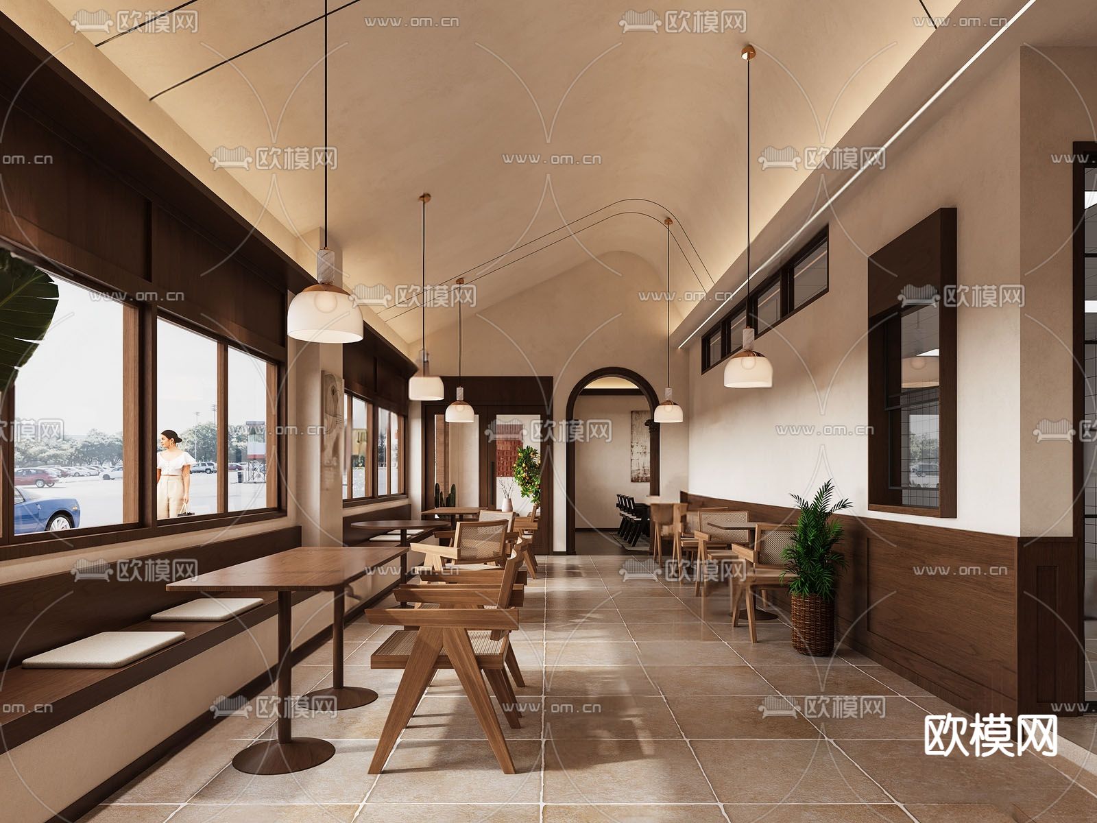 侘寂风甜品店su模型下载（渲染图2）