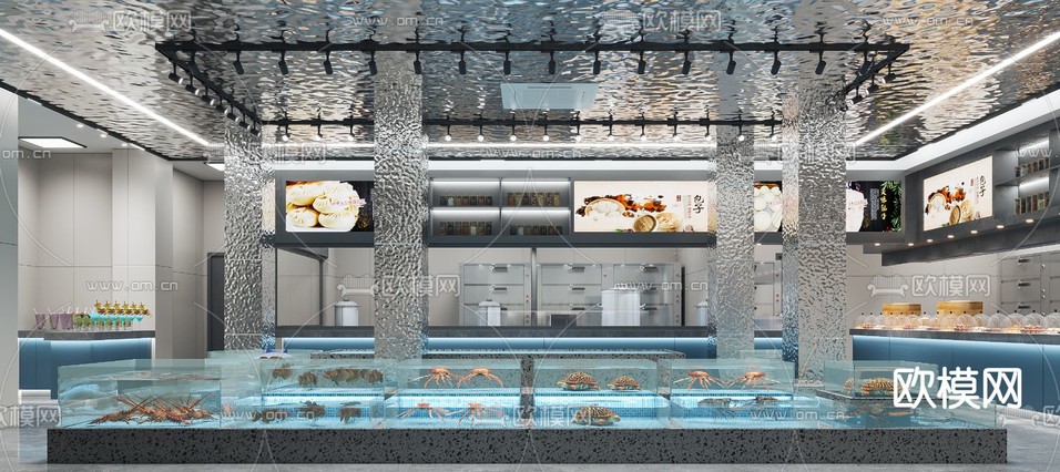 海鲜超市 生鲜店3d模型下载(渲染图1)