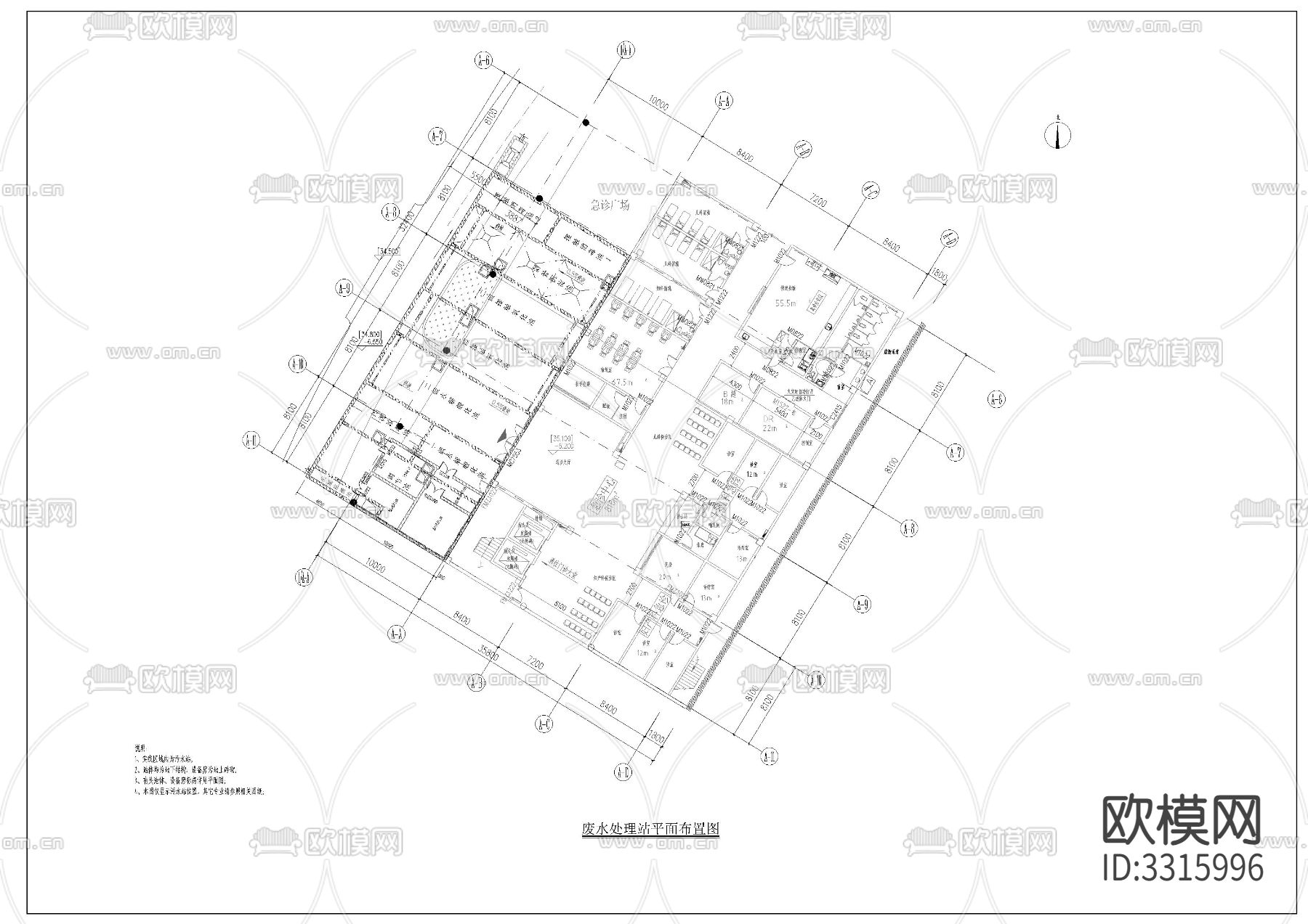醫(yī)院廢水處理cad施工圖下載（渲染圖1）