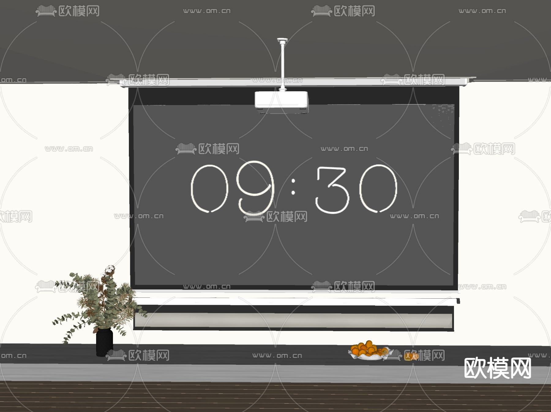 投影仪 投影幕布su模型下载（渲染图1）
