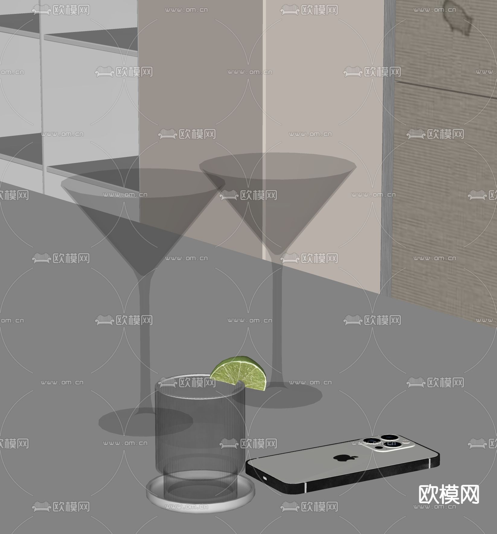 水果 酒杯 水杯su模型下载（渲染图1）