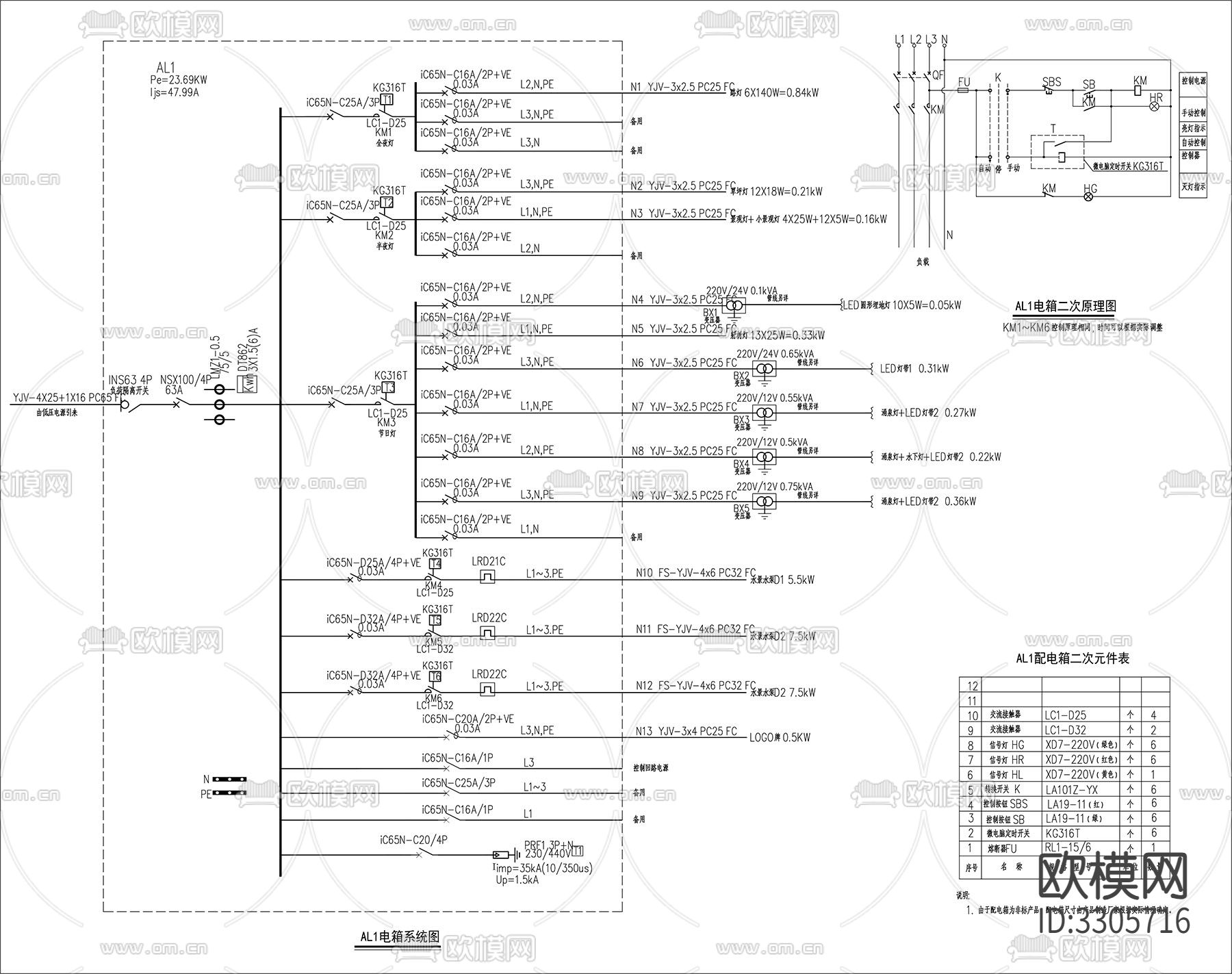 景观电箱系统cad平面图下载