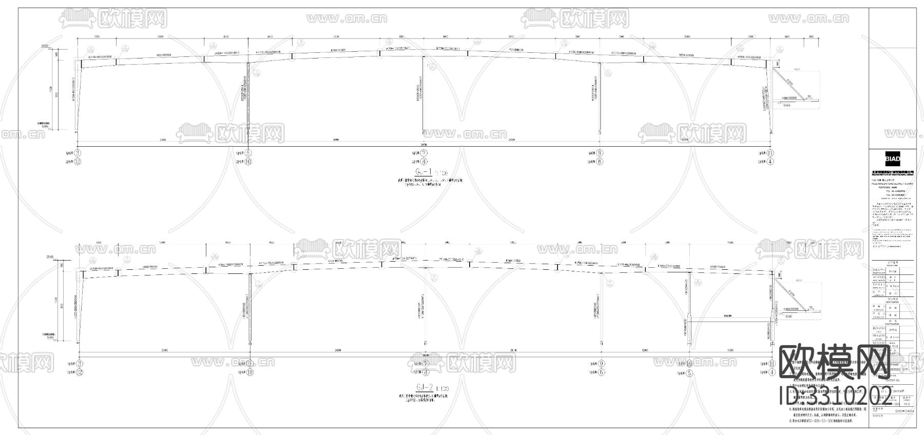 厂房结构cad大样图下载（渲染图10）