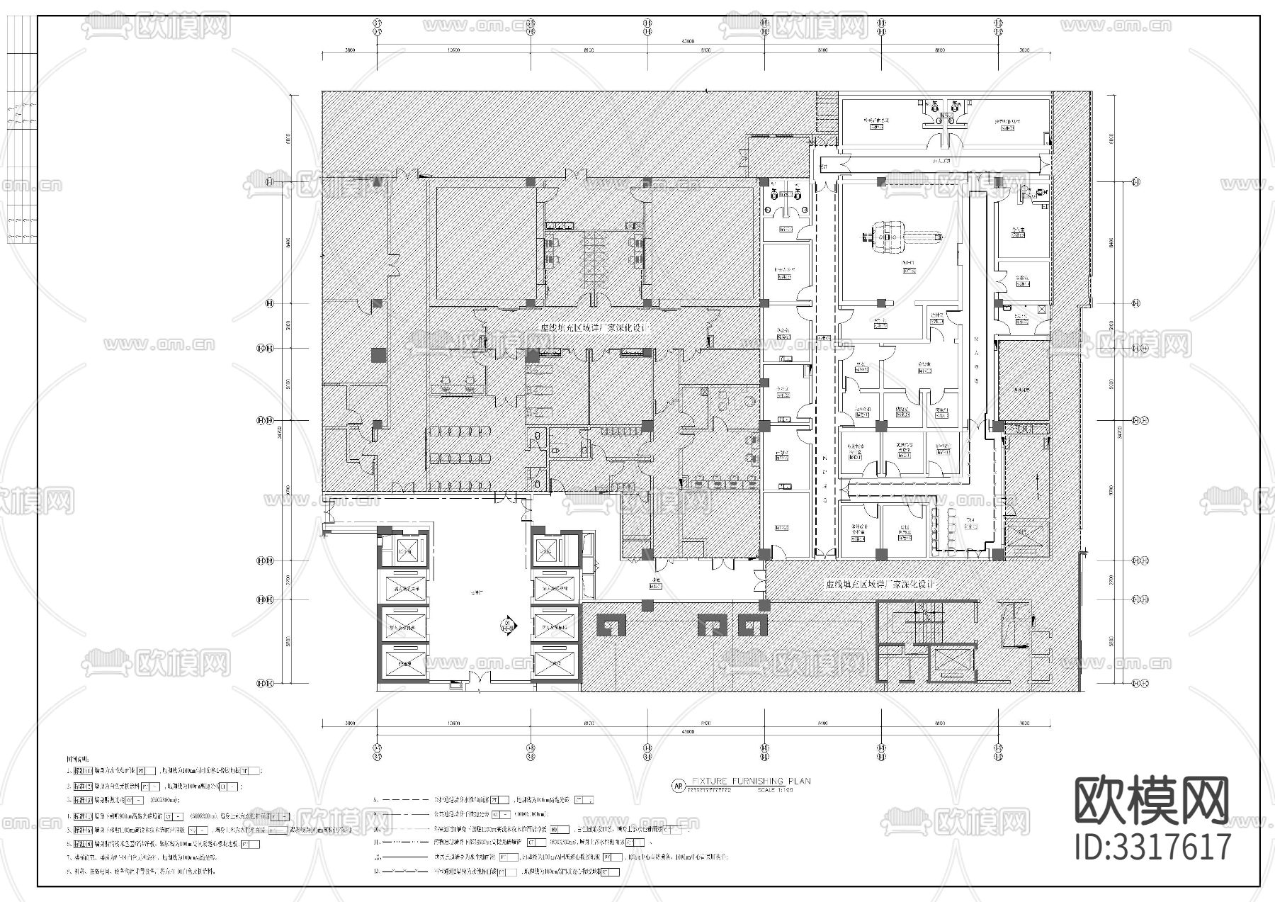 地下室 急诊室cad平面图下载（渲染图4）