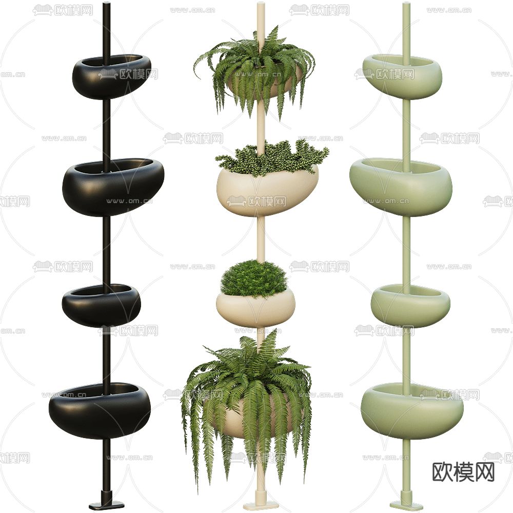 Serralunga 盆栽绿植 吊篮3d模型下载