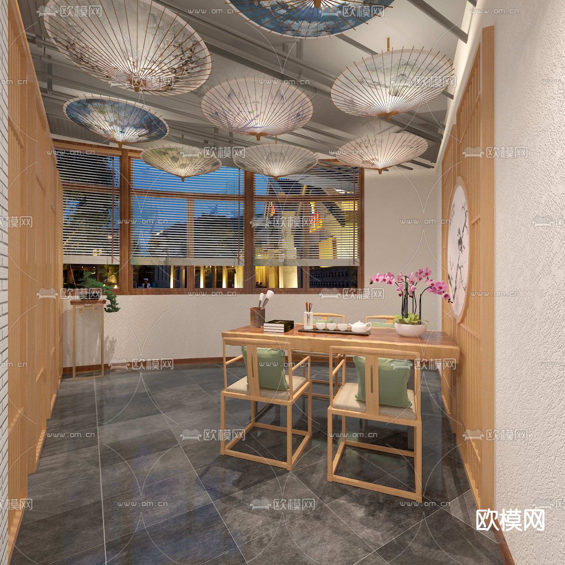 日式足疗店 洗浴店 沐足店3d模型下载（渲染图3）