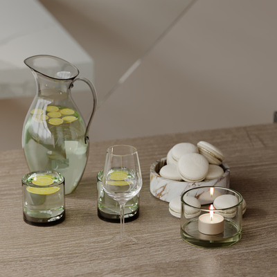  水杯 高脚杯 柠檬水su模型 