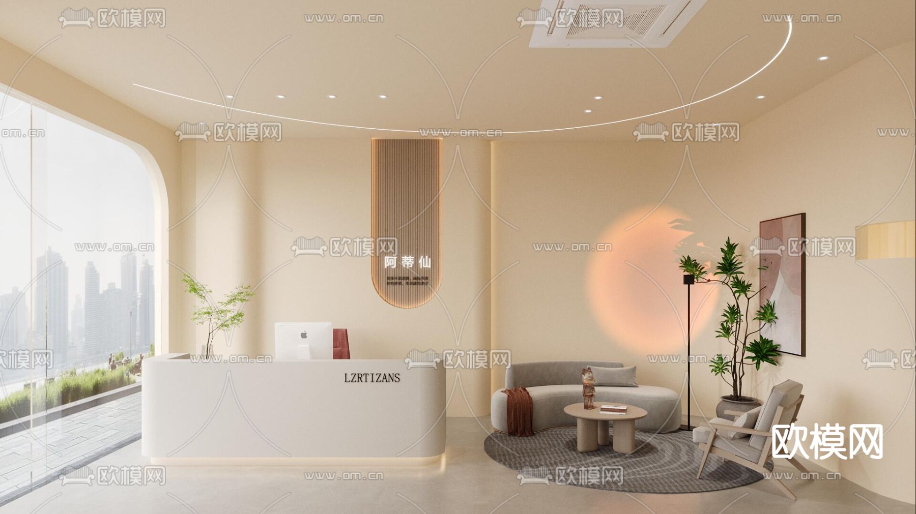 侘寂风化妆店3d模型下载（渲染图1）