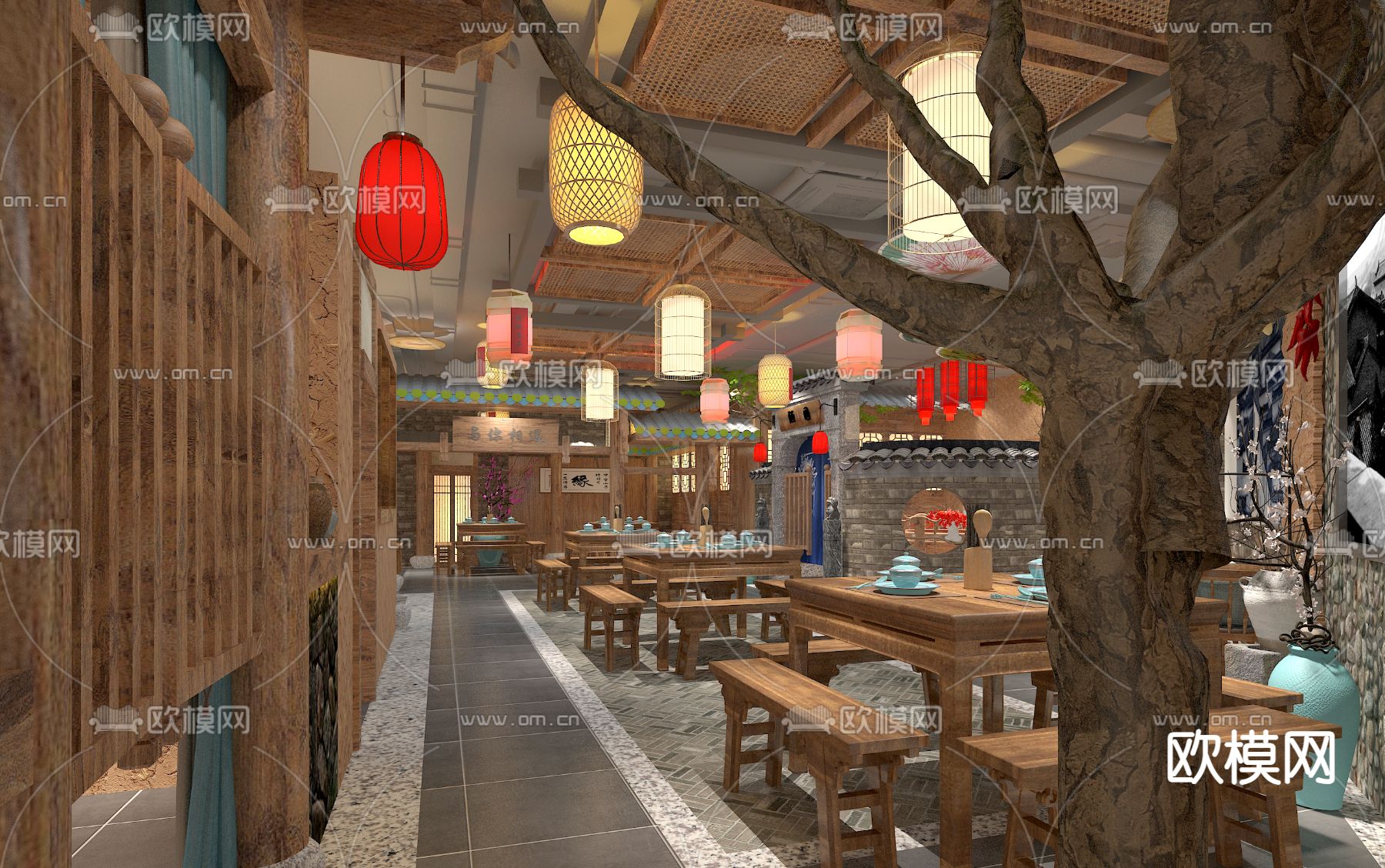 中餐厅 特色餐厅3d模型下载