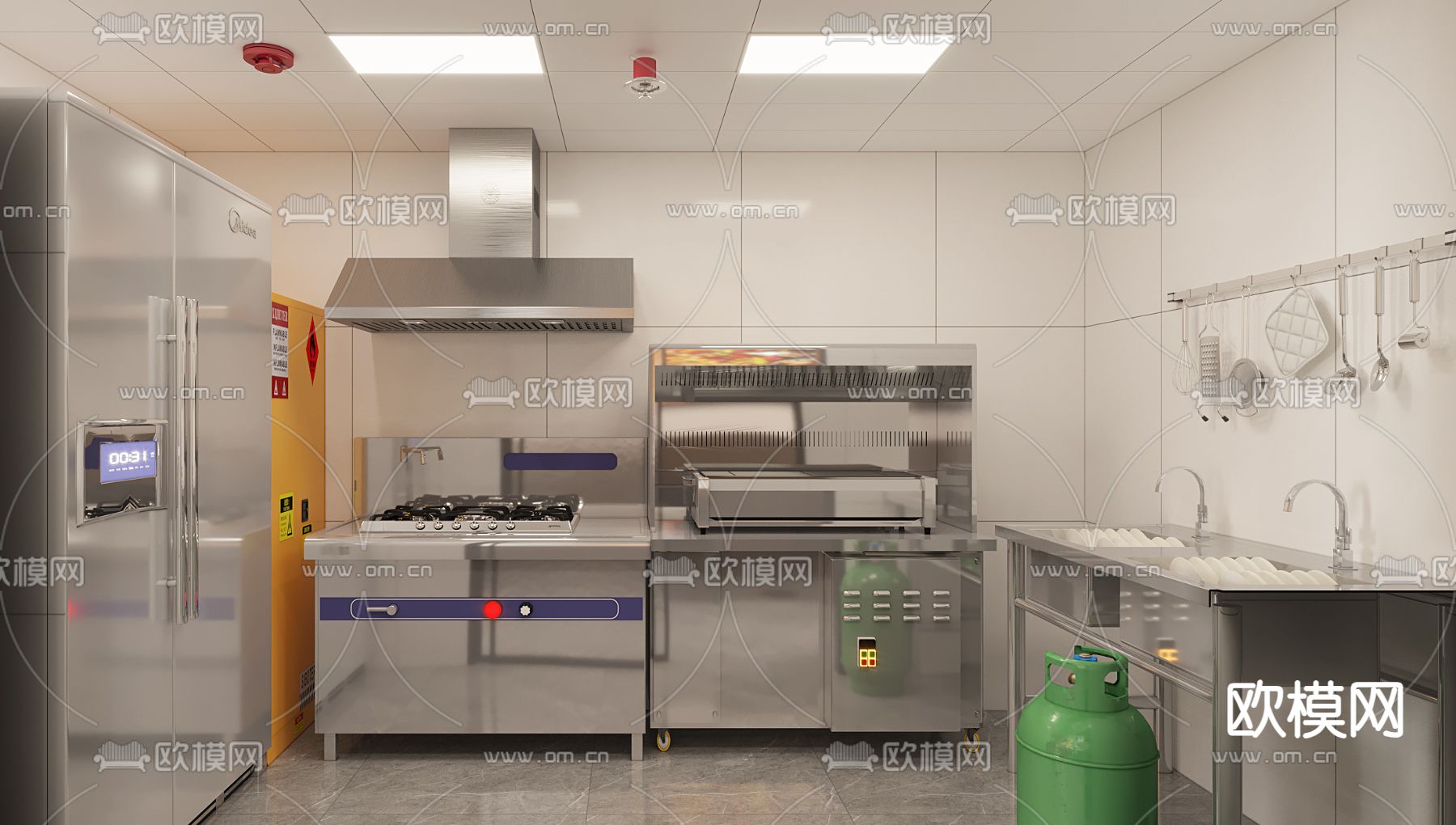 新中式烤鱼店 烧烤店3d模型下载（渲染图2）