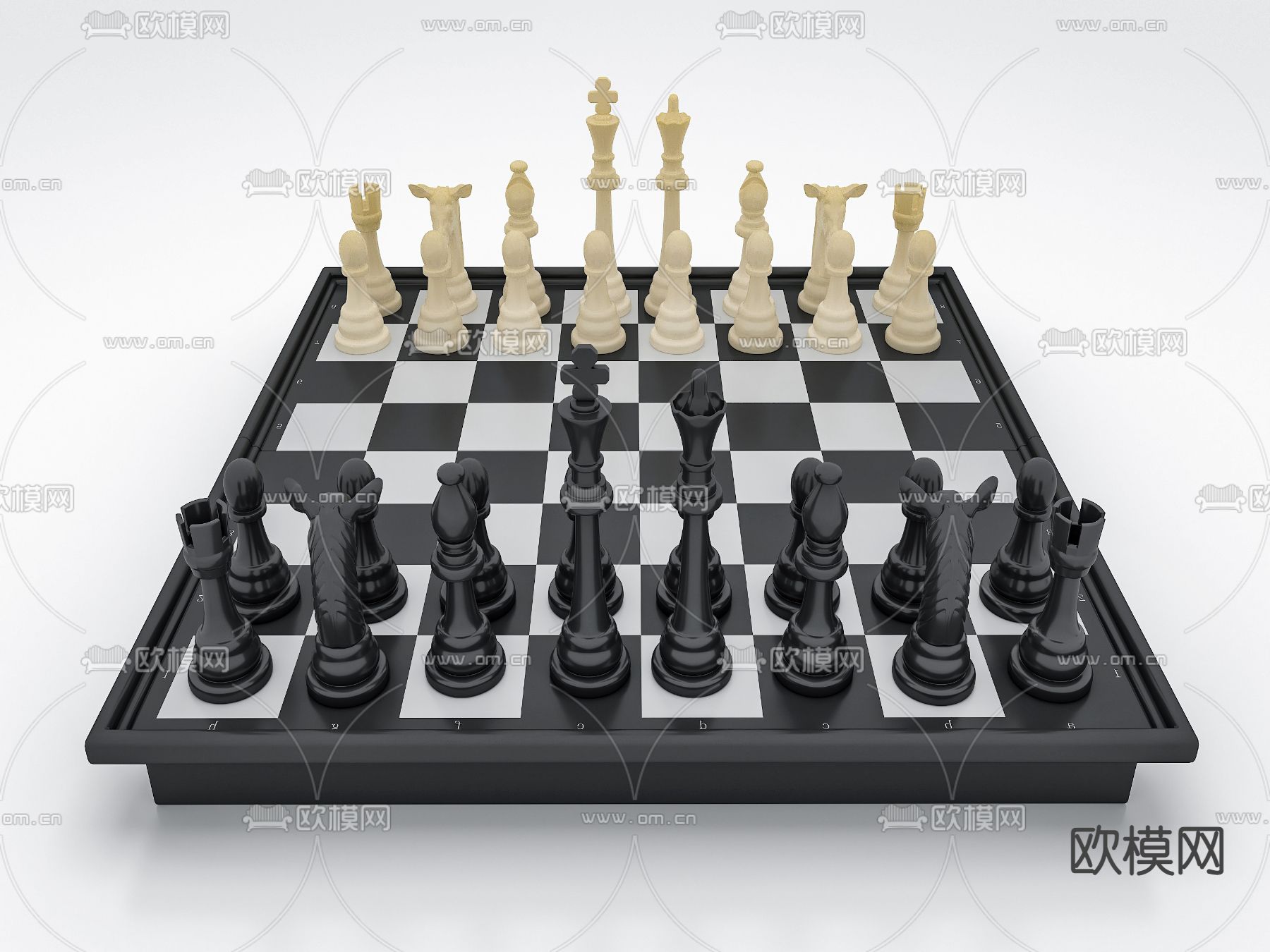 国际象棋 棋盘3d模型下载