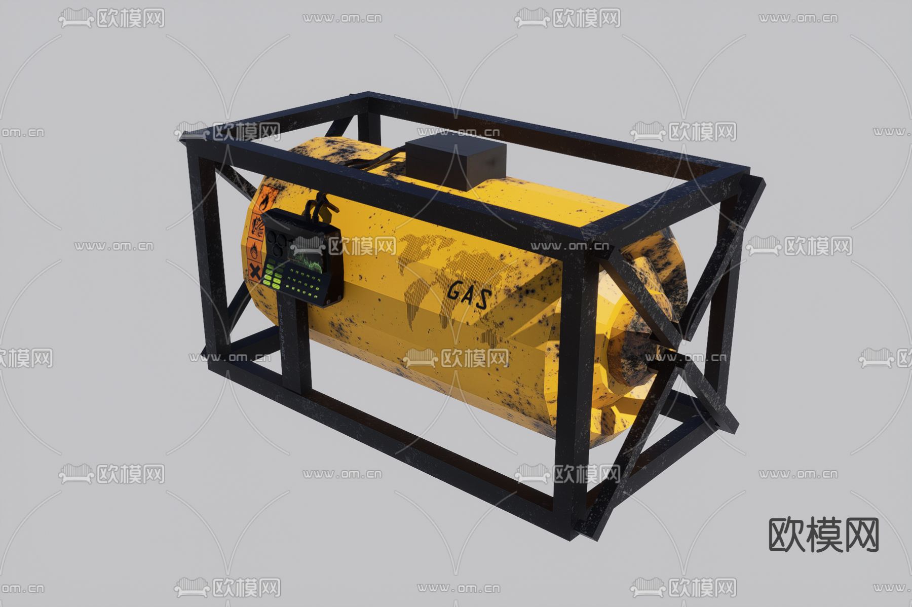 工业设备 小型气罐 储气罐3d模型下载（渲染图2）