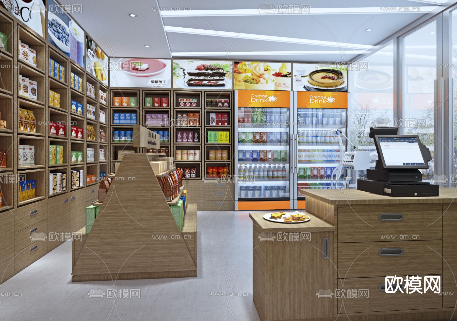 现代超市 便利店3d模型下载（渲染图2）