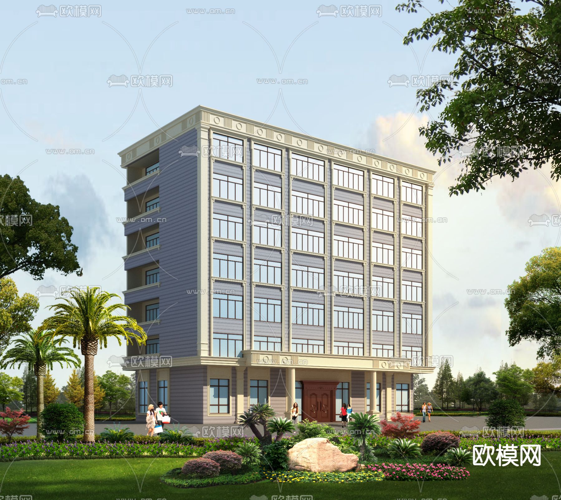 简欧住宅外观3d模型下载