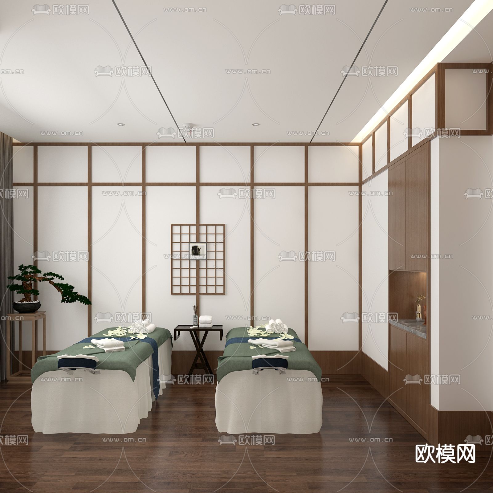 新中式SPA 按摩房 美容院3d模型下载