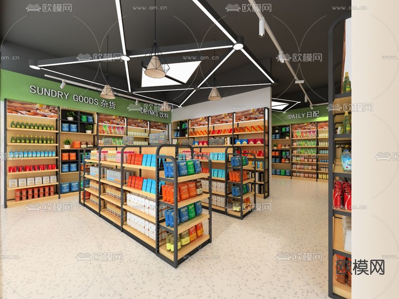水果超市 水果店3d模型下载(渲染图2)