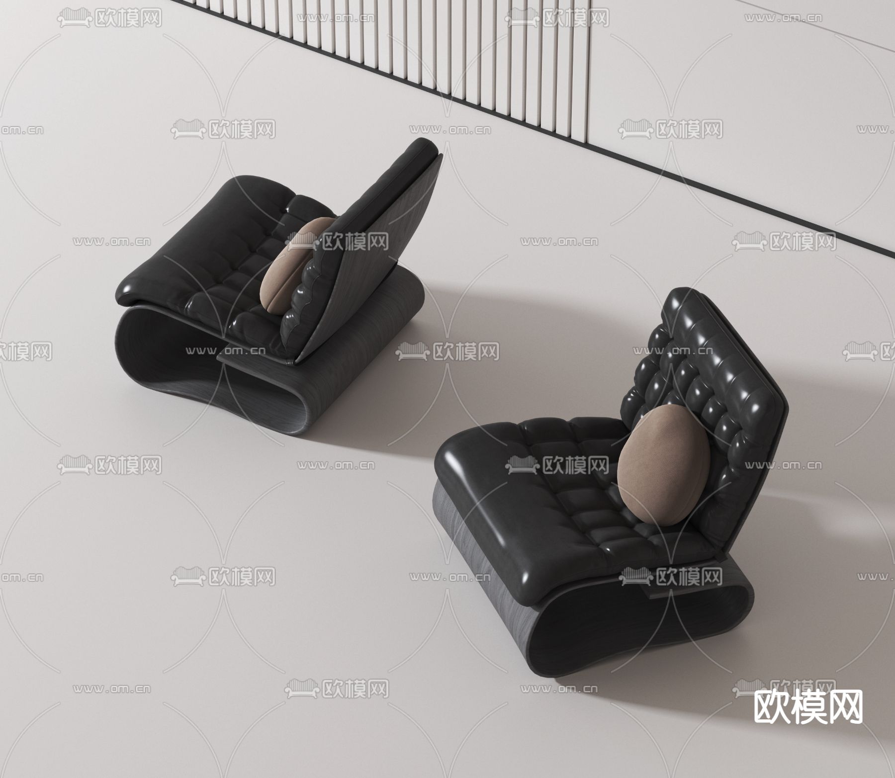 皮革椅子 餐椅3d模型下载