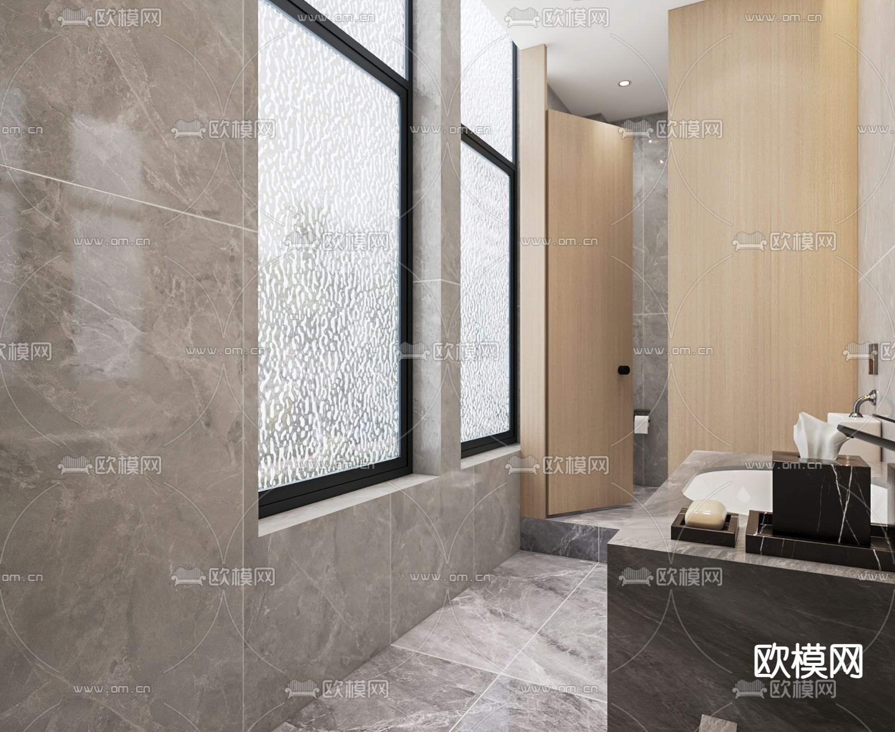 办公室洗手间 男厕3d模型下载（渲染图3）