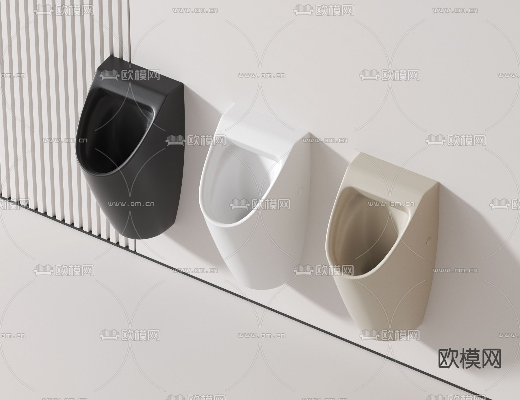 小便斗 便器 小便池3d模型下载