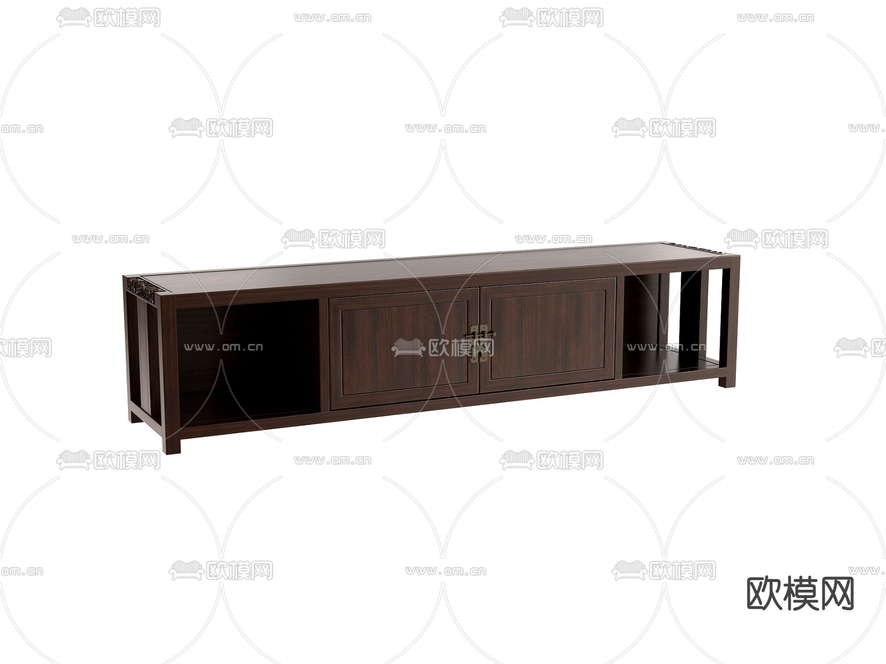 新中式电视柜3d模型下载