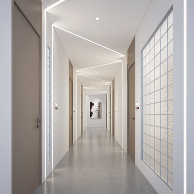  酒店过道 走廊su模型 