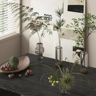  水生植物 花瓶 花艺su模型 