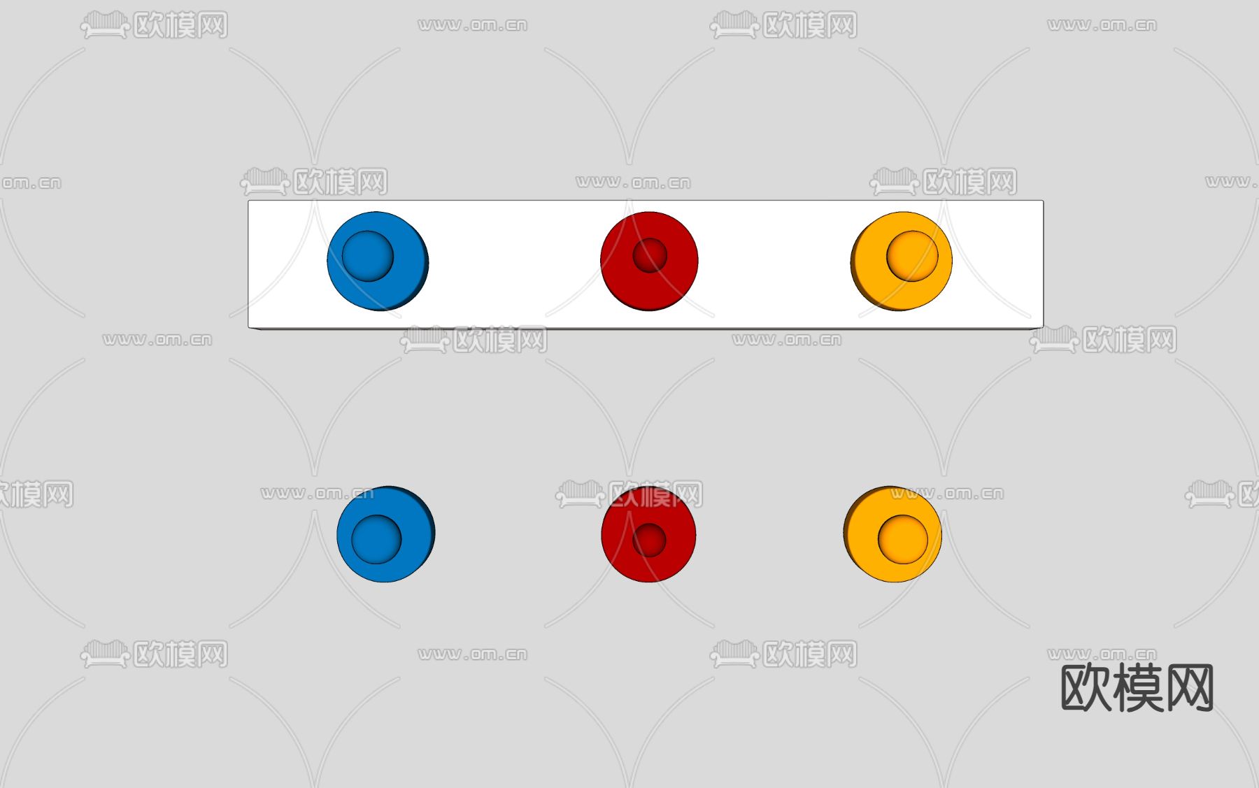 孟菲斯风挂衣架su模型下载（渲染图1）