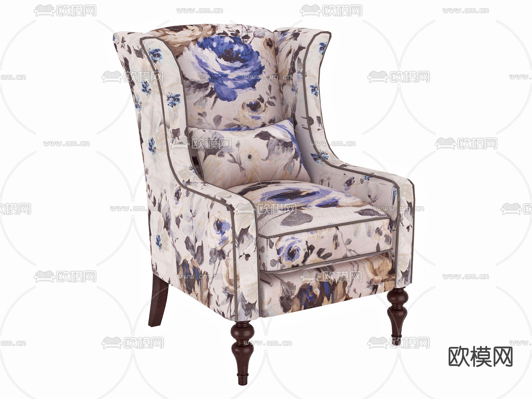 法式沙发椅 休闲沙发3d模型下载