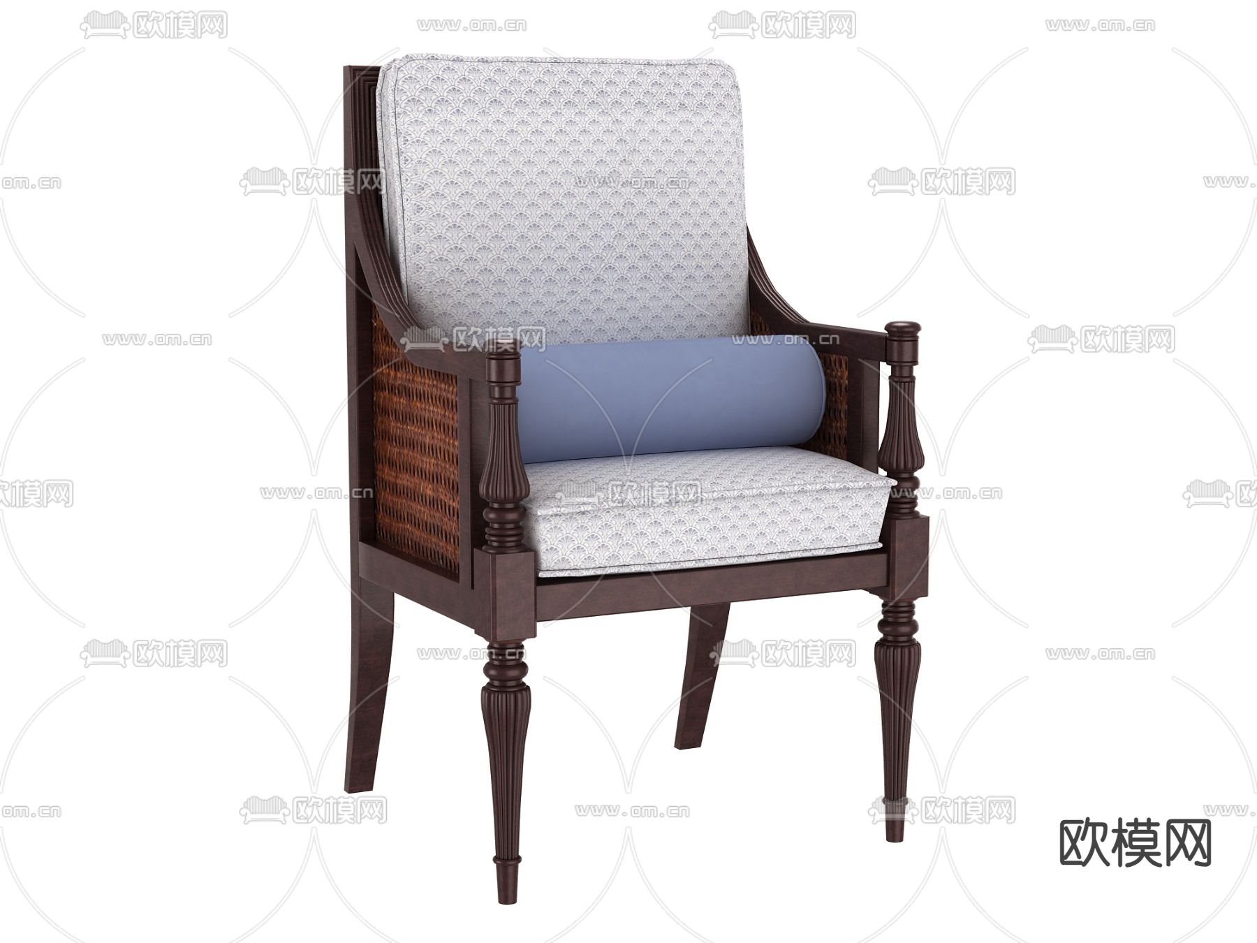 美式休闲椅 椅子 扶手椅3d模型下载