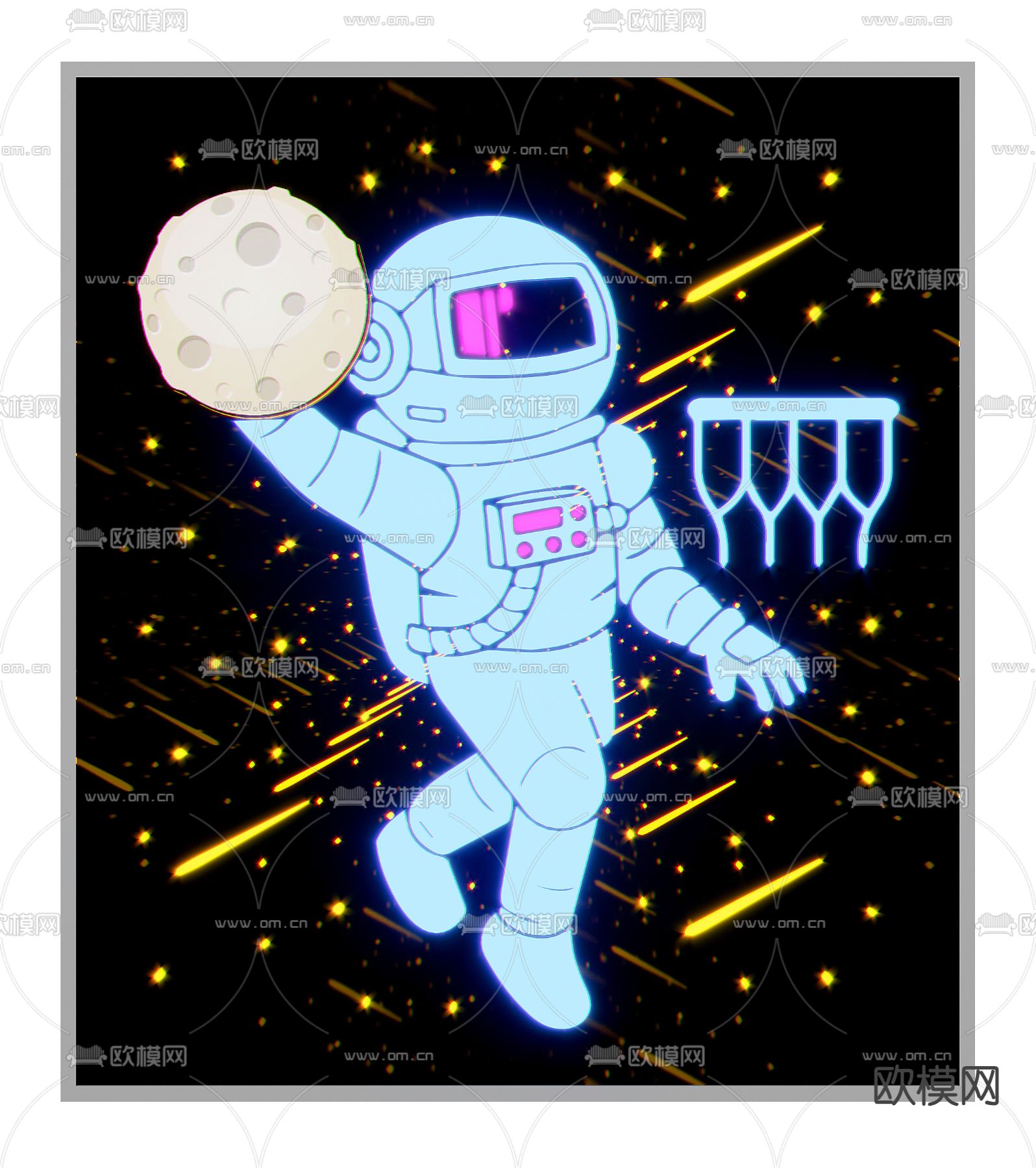 网红镜子 宇航员深渊镜3d模型下载