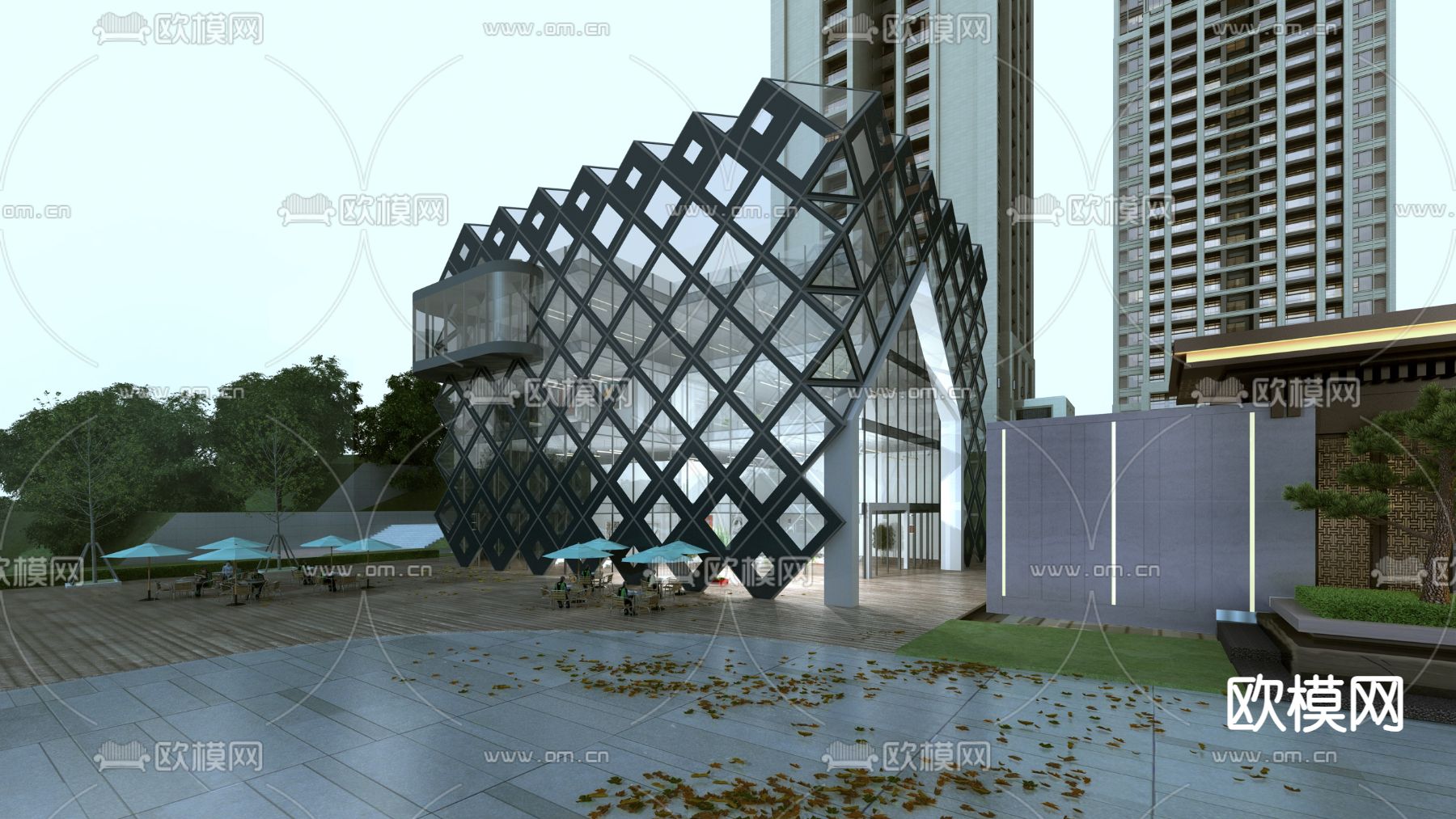 售楼部外观3d模型下载